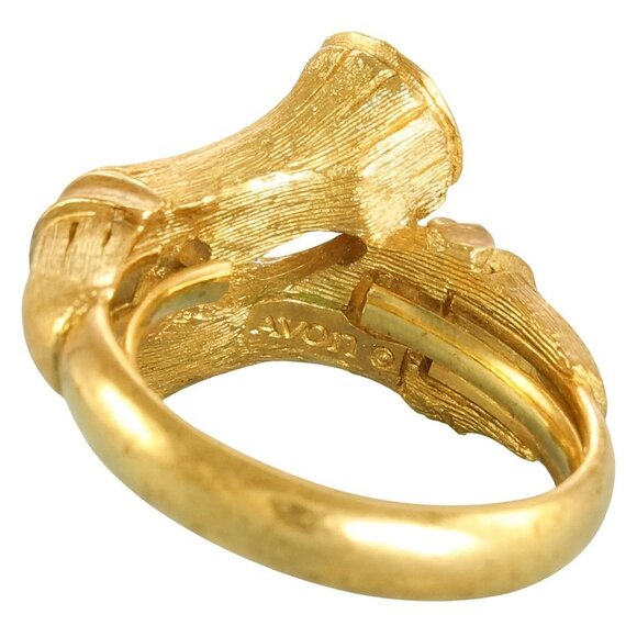 Vintage Avon Bamboo Ring Gold Tone Size 6.5 - Picture 2 of 3